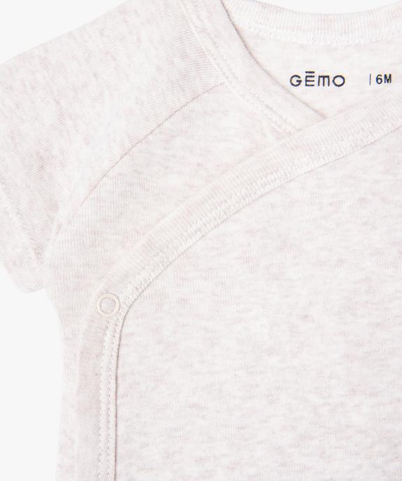 Body manches courtes fermeture croisée bébé (lot de 3) vue4 - GEMO 4G BEBE - GEMO
