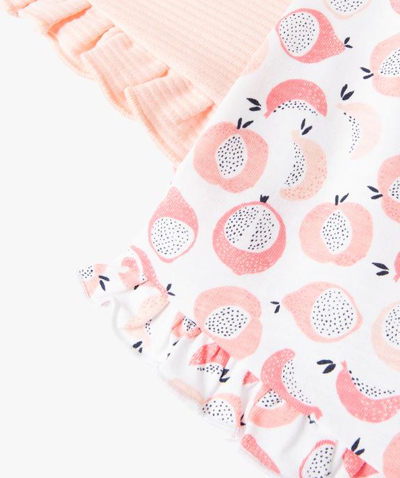 Short en coton avec volants bébé fille (lot de 2) vue3 - GEMO(BEBE DEBT) - GEMO
