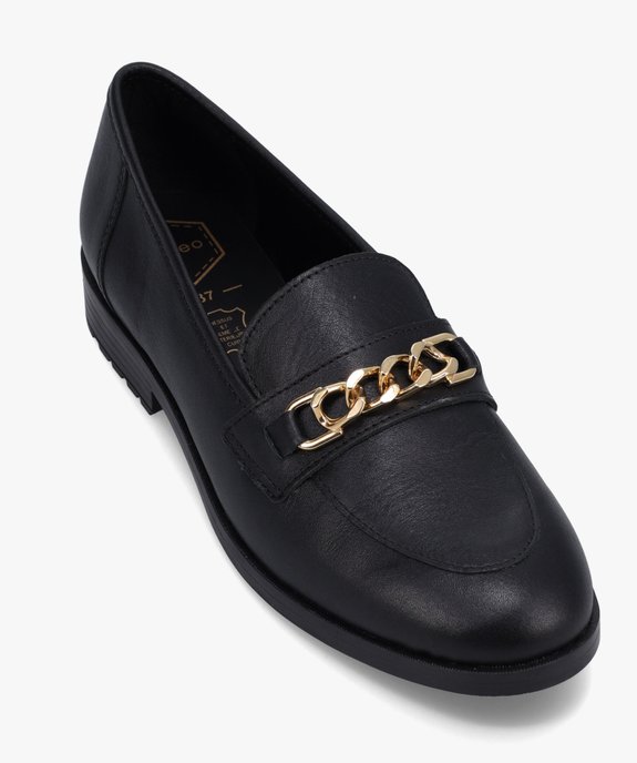 Mocassins femme dessus cuir uni avec chainette - Tanéo vue5 - TANEO - GEMO