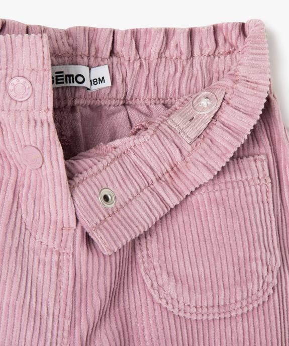 Pantalon bébé fille en velours côtelé vue2 - GEMO 4G BEBE - GEMO