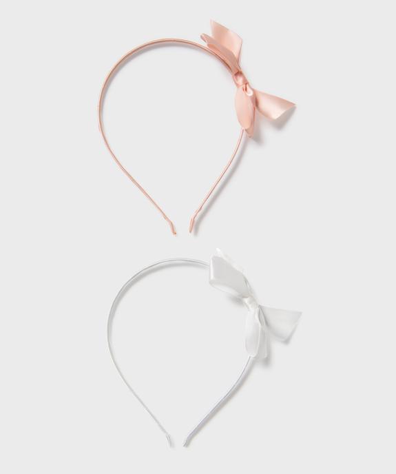 Serre-tête avec noeud en satin fille (lot de 2) vue1 - GEMO (ACCESS) - GEMO