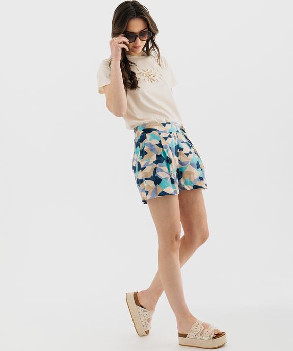Short fluide en viscose avec liens à la taille femme vue4 - GEMO(FEMME PAP) - GEMO