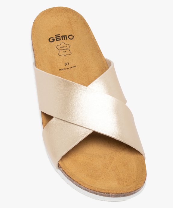 Mules femme à talon plat et larges brides croisées vue5 - GEMO 4G FEMME - GEMO