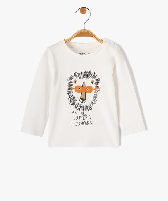 Tee-shirt bébé garçon à manches longues avec motif vue1 - GEMO(BEBE DEBT) - GEMO