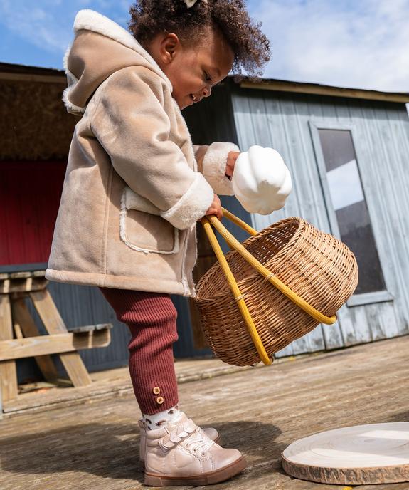 Manteau à capuche en velours doublure chaude bébé fille vue6 - GEMO(BEBE DEBT) - GEMO