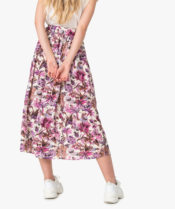 Jupe longue femme fluide à motif floral vue3 - GEMO(FEMME PAP) - GEMO
