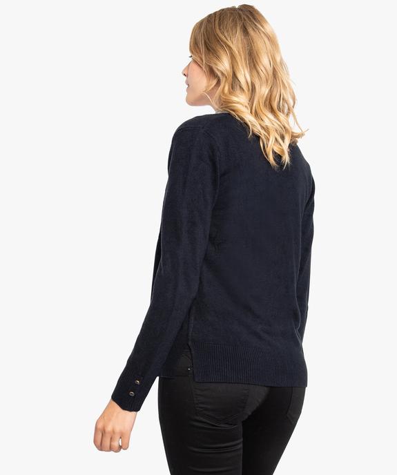 Gilet pour femme boutonné sur l'avant avec col rond vue3 - GEMO (MAILLE) - GEMO