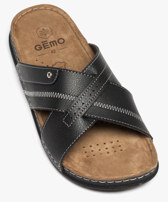 Mules confort à larges brides croisées homme vue5 - GEMO (CASUAL) - GEMO