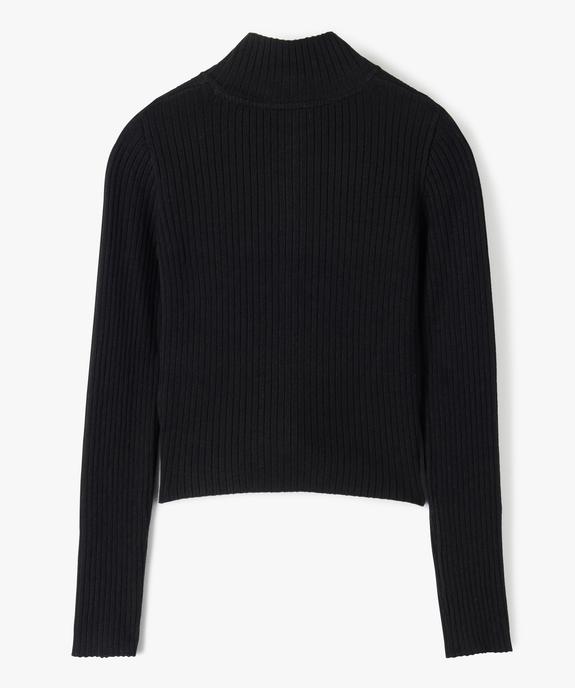 Gilet fille zippé et côtelé à col cheminée vue3 - GEMO (JUNIOR) - GEMO