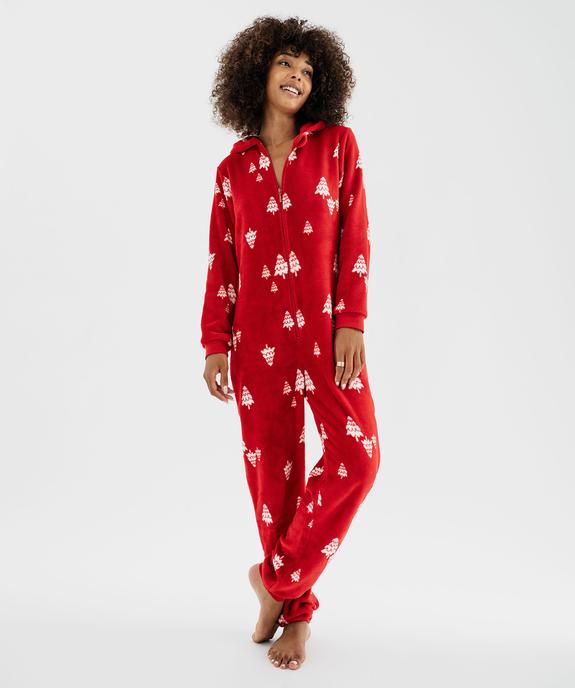 Combinaison pyjama en maille douillette spécial Noël femme vue2 - GEMO(HOMWR FEM) - GEMO