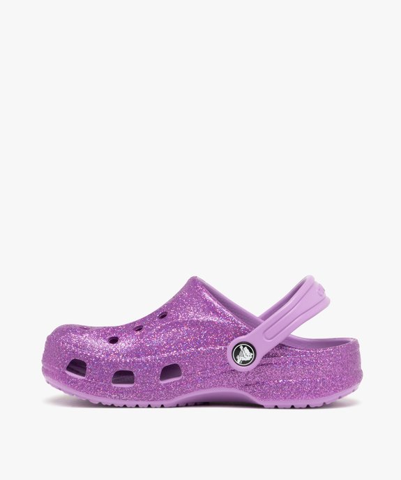 Sabots souples fille dessus perforé à paillettes Baya Glitter - Crocs vue3 - CROCS - GEMO