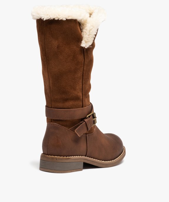Bottes fille zippés unies avec col fourré vue4 - GEMO (ENFANT) - GEMO