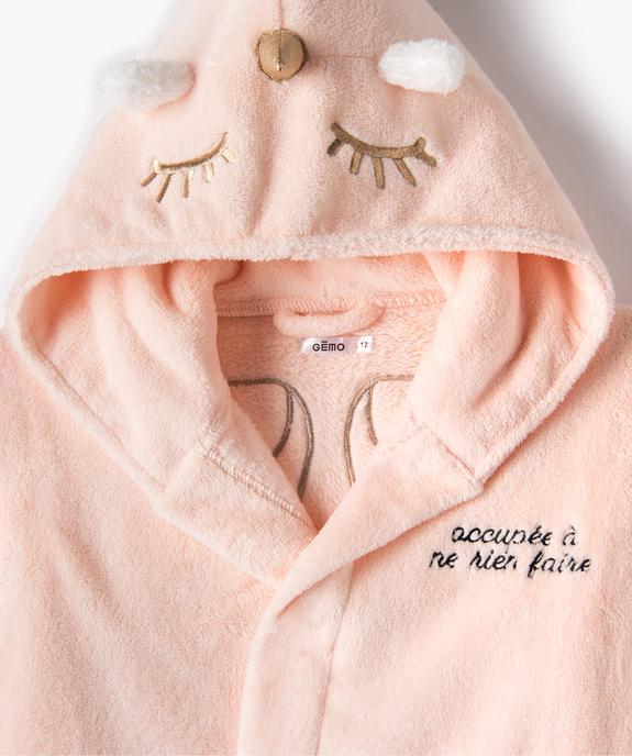 Robe de chambre fille à capuche animée et motifs fantaisie vue2 - GEMO (JUNIOR) - GEMO