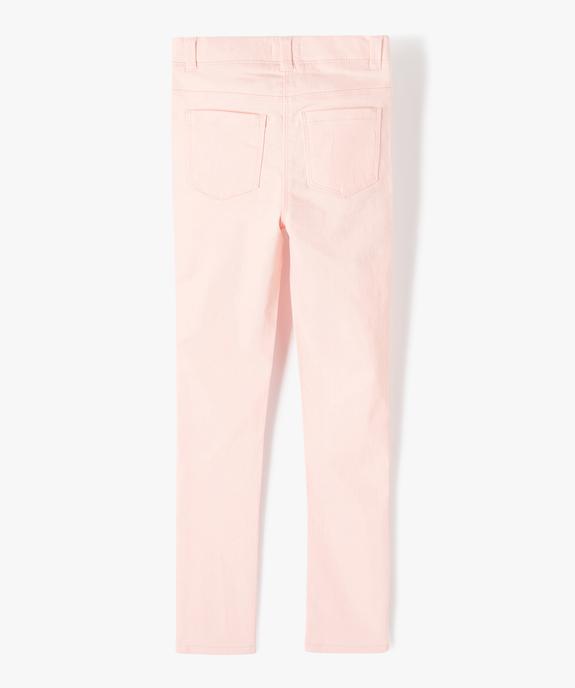 Pantalon skinny uni à taille élastiquée fille vue3 - GEMO 4G FILLE - GEMO