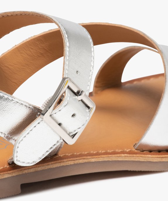 Sandales femme à talon plat et brides en cuir uni - Tanéo vue6 - TANEO - GEMO