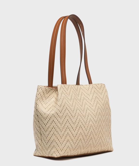 Sac à main tissé grand format femme vue2 - GEMO (ACCESS) - GEMO