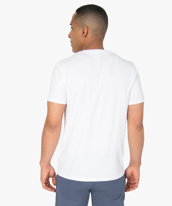 Tee-shirt homme à manches courtes et col V vue3 - GEMO 4G HOMME - GEMO