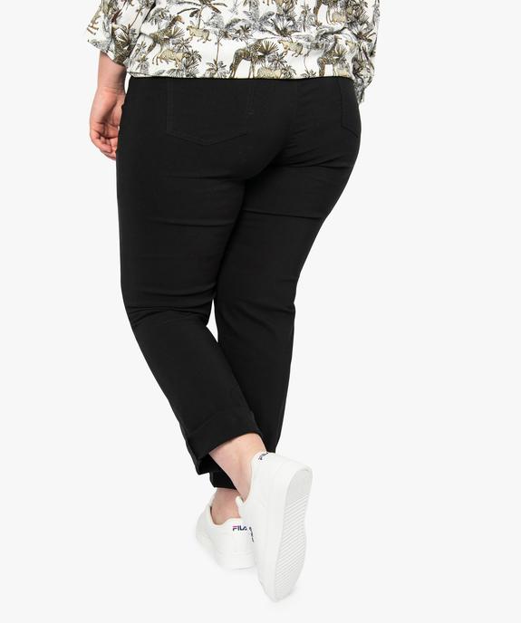 Pantalon femme grande taille droit en toile fine stretch vue3 - GEMO (G TAILLE) - GEMO