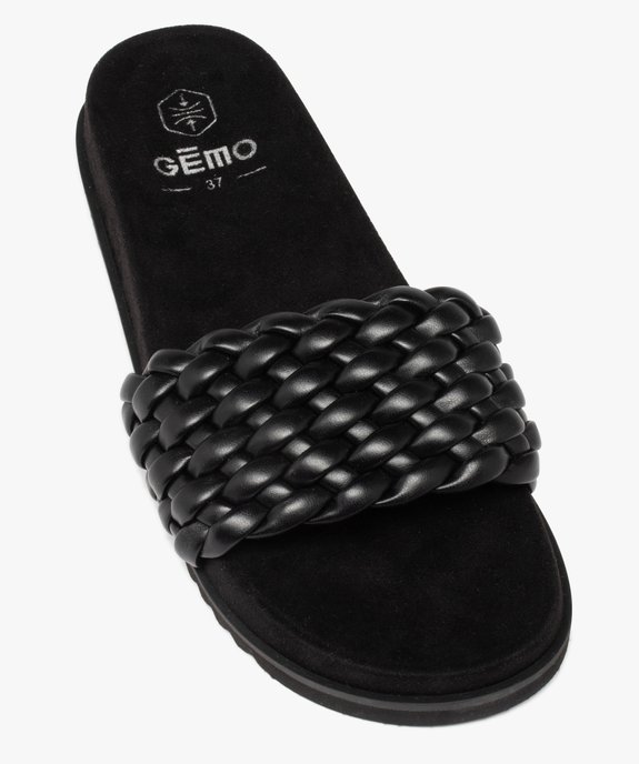 Mules femme à talon plat et bandeau tressé rembourré vue5 - GEMO (CASUAL) - GEMO