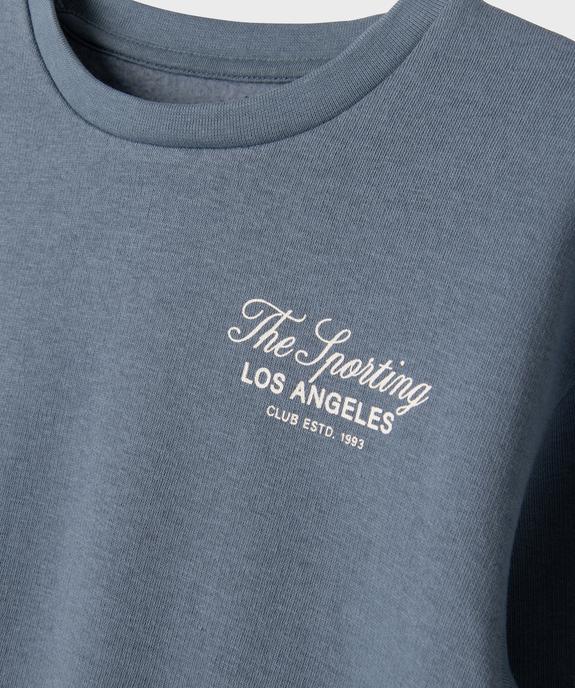 Sweat molletonné avec inscriptions fille vue2 - GEMO 4G FILLE - GEMO