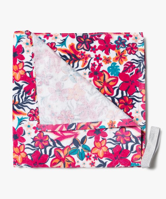 Serviette de plage fleuri avec son élastique de maintien pailleté enfant vue2 - GEMO (ACCESS) - GEMO