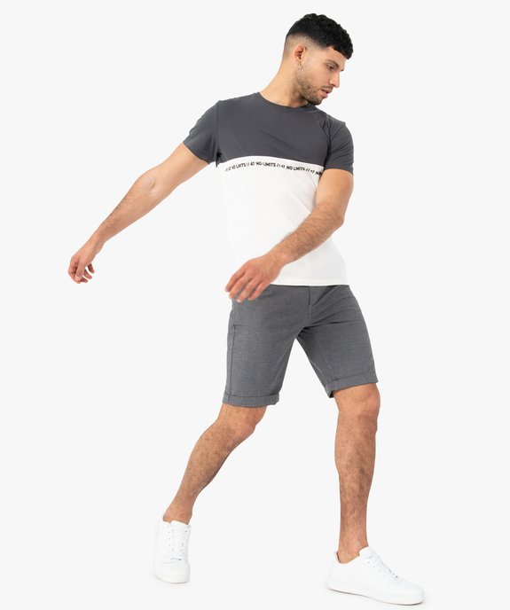 Bermuda homme en toile de coton extensible  vue5 - GEMO (HOMME) - GEMO