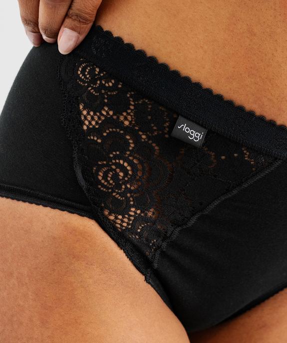 Culotte midi en coton et dentelle femme - Chic de Sloggi vue3 - SLOGGI - GEMO