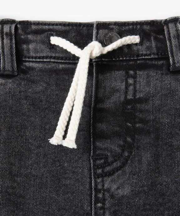 Jean bébé garçon avec taille élastique et ceinture corde vue2 - GEMO(BEBE DEBT) - GEMO
