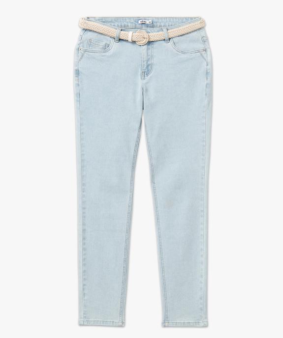 Jean Slim longueur 7/8ème avec ceinture tressée femme vue4 - GEMO 4G FEMME - GEMO