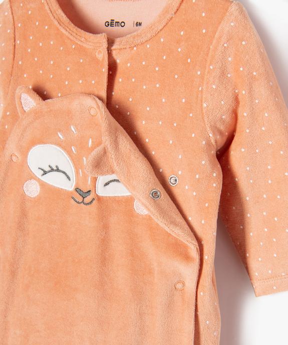 Pyjama en velours avec motif animal bébé fille vue3 - GEMO(BB COUCHE) - GEMO