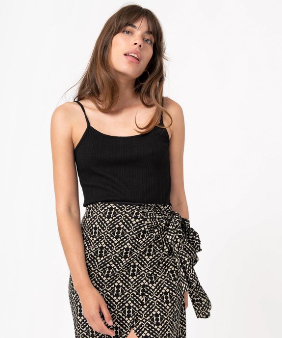 Débardeur femme en maille fantaisie à fines bretelles vue2 - GEMO(FEMME PAP) - GEMO
