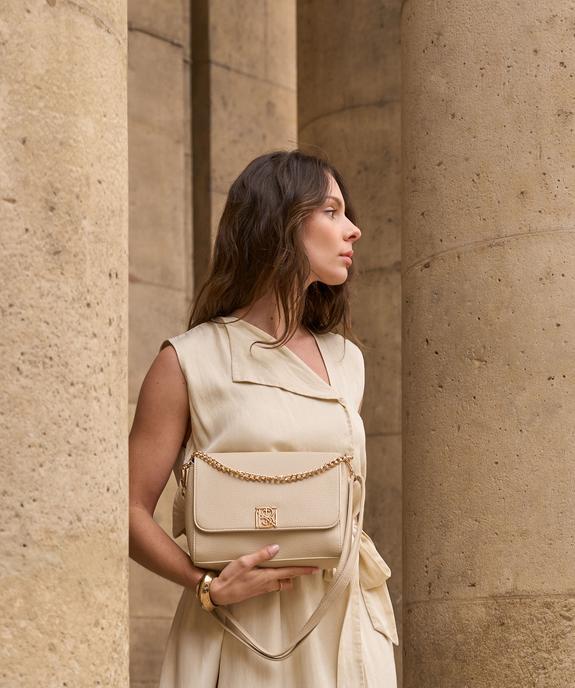 Sac à main grainé à anse en chaîne dorée femme vue4 - BESTINI - GEMO