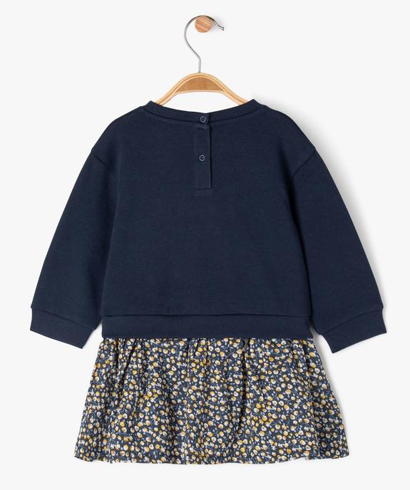 Robe manches longues effet 2-en-1 à fleurs bébé fille vue3 - GEMO(BEBE DEBT) - GEMO