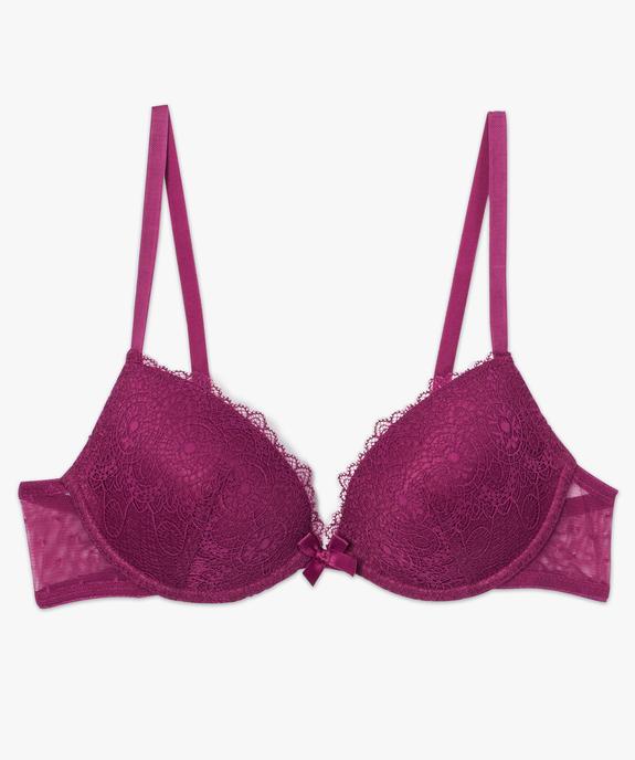Soutien-gorge à bonnets coqués en dentelle vue4 - GEMO(HOMWR FEM) - GEMO