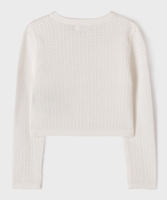 Gilet en maille ajourée fantaisie fille vue3 - GEMO (ENFANT) - GEMO