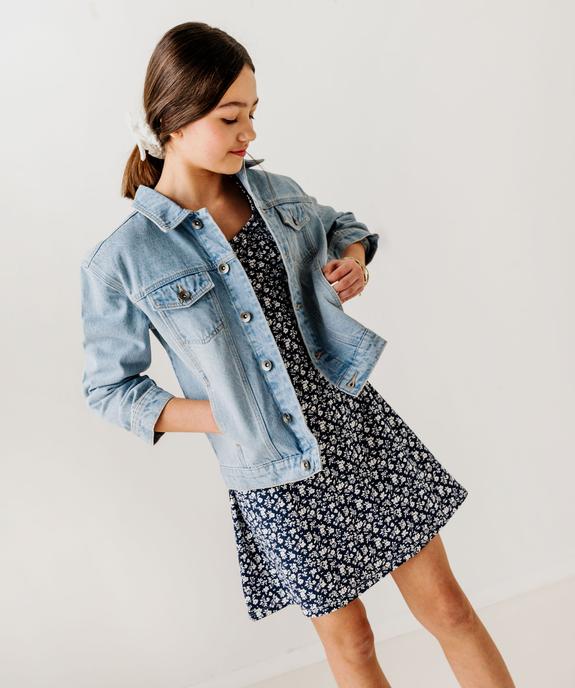Veste en jean courte fille vue4 - GEMO 4G FILLE - GEMO