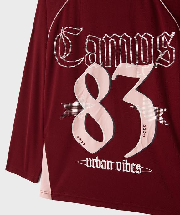 Maillot de sport en mesh imprimé à manches raglan fille - Camps United vue2 - CAMPS US - GEMO