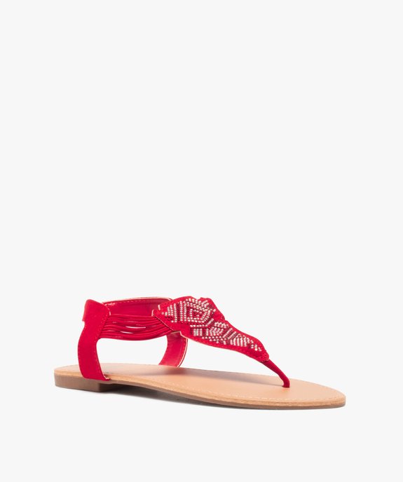 Sandales à entre-doigt avec brides élastiquées à strass femme - Valentina Baldano vue2 - VALENTINA BALDA - GEMO