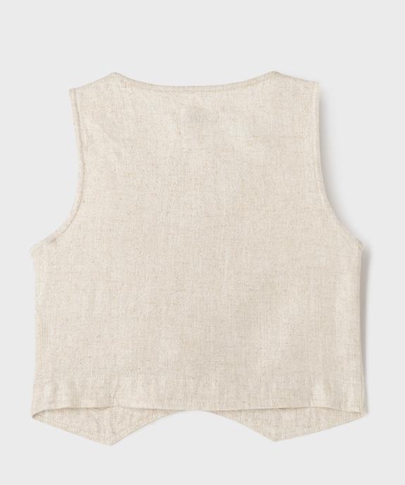 Gilet sans manches en viscose et lin pailleté fille vue4 - GEMO (ENFANT) - GEMO