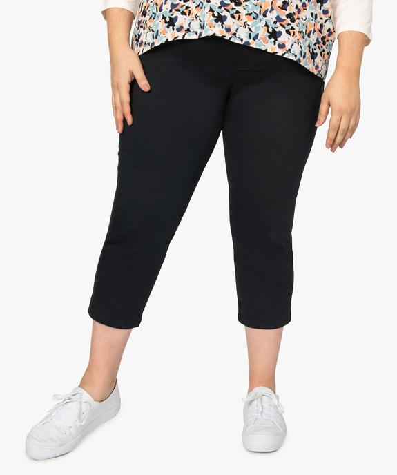 Pantacourt femme grande taille en toile extensible coupe ajustée vue1 - GEMO (G TAILLE) - GEMO