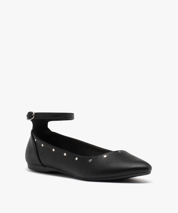 Ballerines femme unies à bout pointu et clous métalliques  vue2 - GEMO(URBAIN) - GEMO