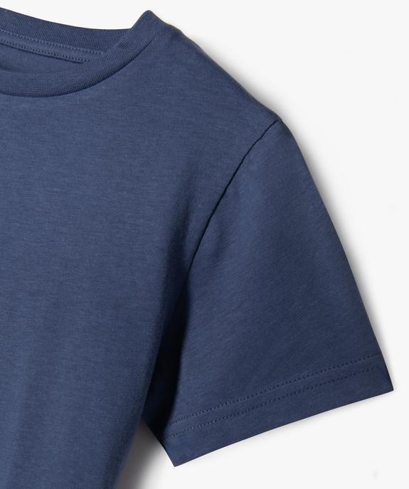 Tee-shirt à manches courtes en coton uni garçon vue2 - GEMO (ENFANT) - GEMO