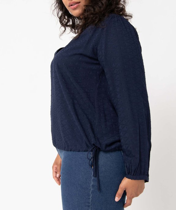 Blouse femme grande taille unie ajustable dans le bas vue2 - GEMO 4G GT - GEMO