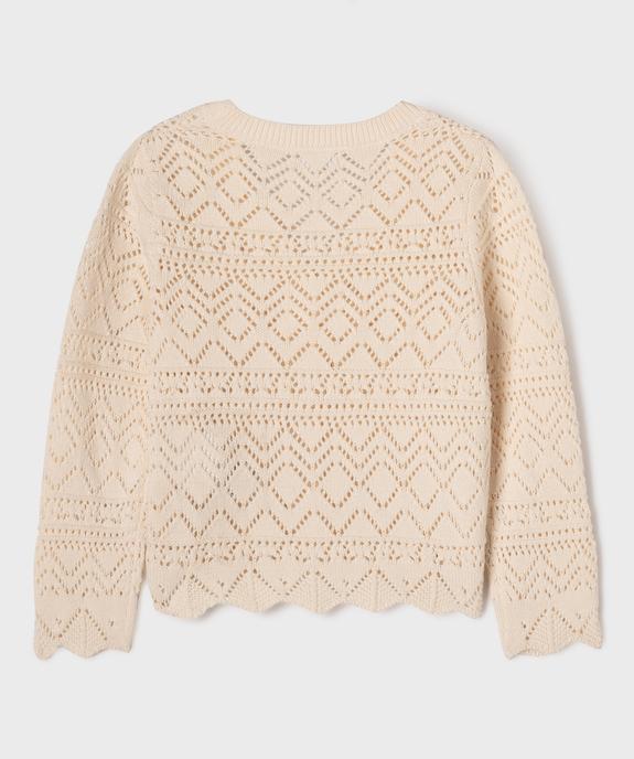 Gilet en maille ajourée fille - LuluCastagnette vue4 - LULUCASTAGNETTE - GEMO