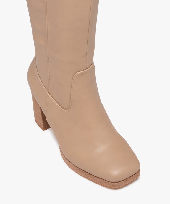 Bottes femme unies à talon haut et à bout carré vue5 - GEMO(URBAIN) - GEMO