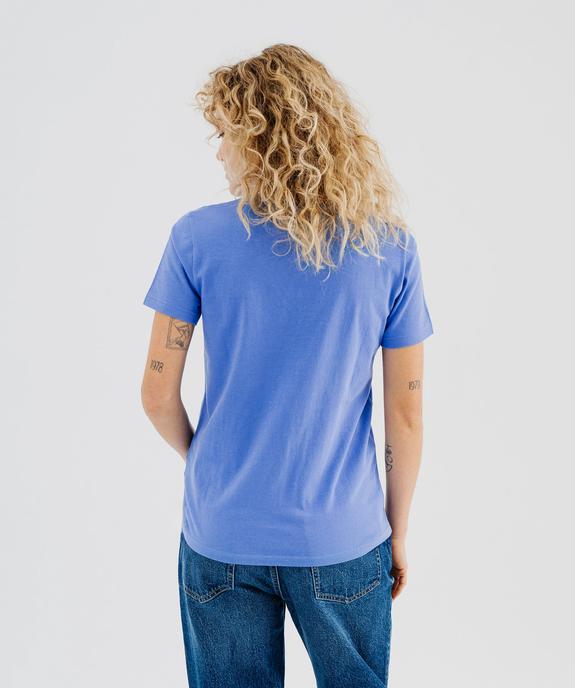 Tee-shirt à manches courtes avec col V roulotté femme vue3 - GEMO(FEMME PAP) - GEMO