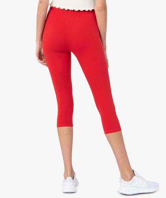 Legging court en coton stretch femme vue3 - GEMO 4G FEMME - GEMO