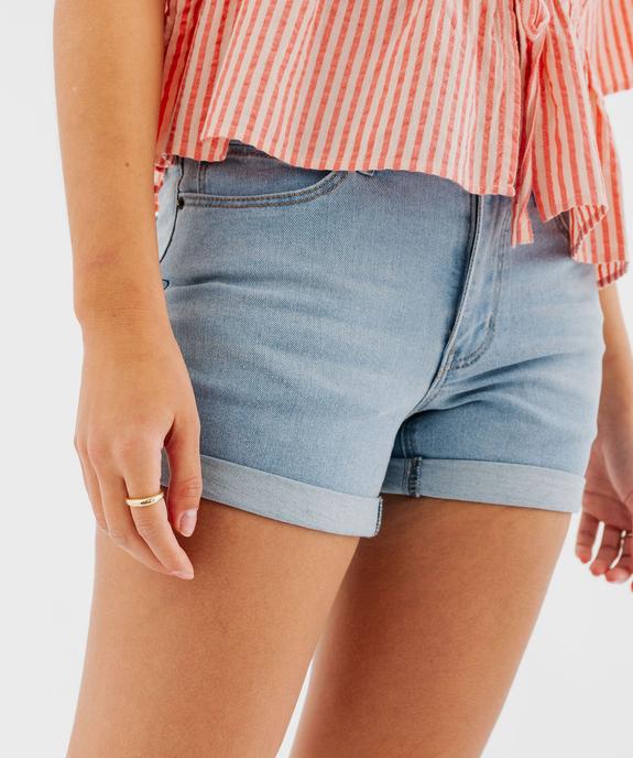 Short en jean avec revers cousus femme vue5 - GEMO 4G FEMME - GEMO