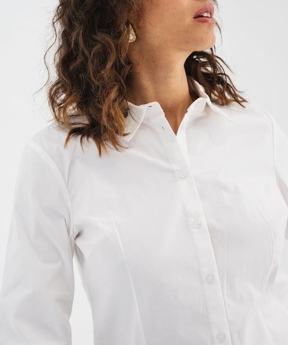 Chemise unie en coton stretch femme vue2 - GEMO(FEMME PAP) - GEMO