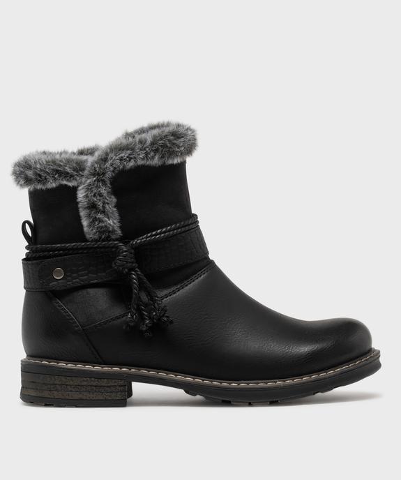 Boots fourrées avec brides cheville femme - Emilia Rosa - EMILIA ROSA Boots fourrées avec brides cheville femme - Emilia Rosa vue1 - EMILIA ROSA - GEMO